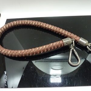 The Sak Purse Shoulder Strap  Replacement Brown Braided Silver Clips